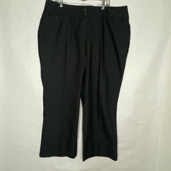 Lane Bryant Jeans Women 22 Petite Black Denim Stretch Trousers High Waist - Picture 1 of 9